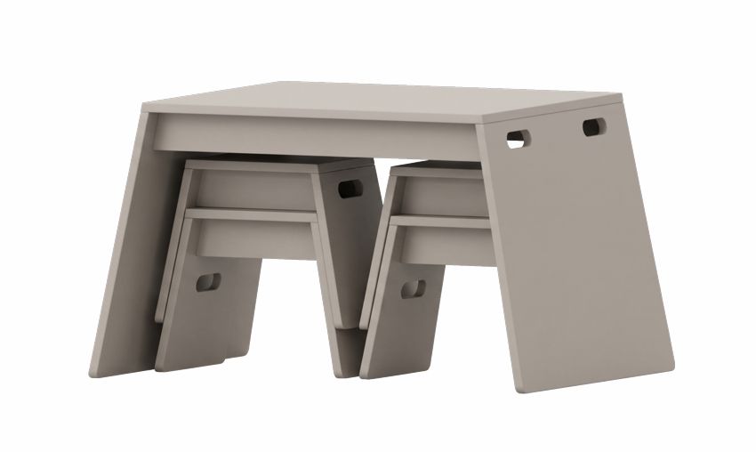 Stapeltisch-Set Maro 59 cm hoch, 4 oder 6 Plätze SH 35 cm, 2 Dekore